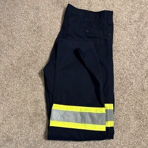 Navy Utility Work Pants with Reflective Striping